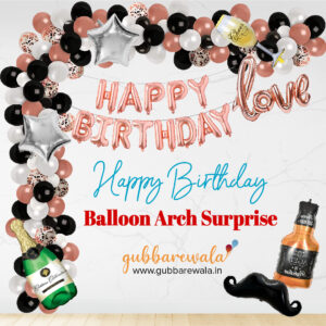 Happy Birthday Balloon Arch surprise