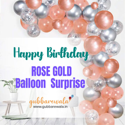 Happy Birthday RoseGold Balloon surprise