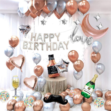 Happy Birthday RoseGold Balloon surprise -(A)