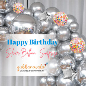 Happy Birthday Silver Balloon surprise